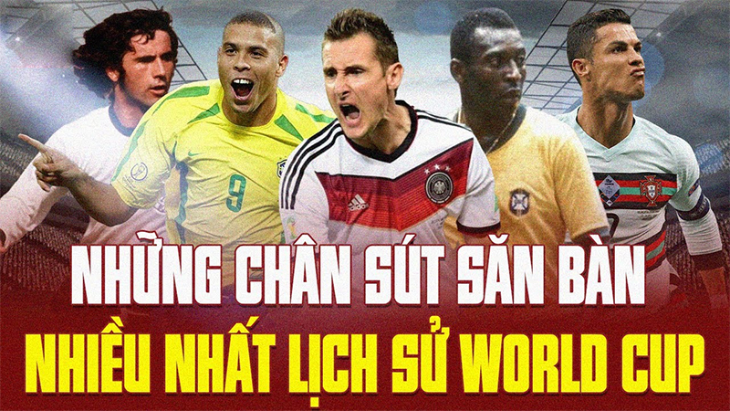 Điểm mặt các cầu thủ ghi nhiều bàn thắng nhất World Cup